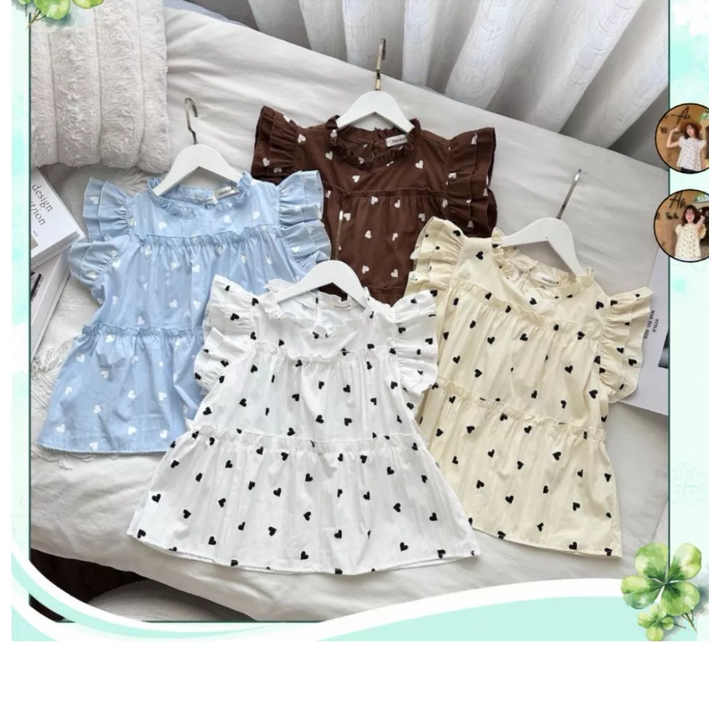 Áo Kiểu Nữ Cổ Bèo Cánh Tiên Viền Tầng Vải Gió Nhăn Babydoll - Fashion 73