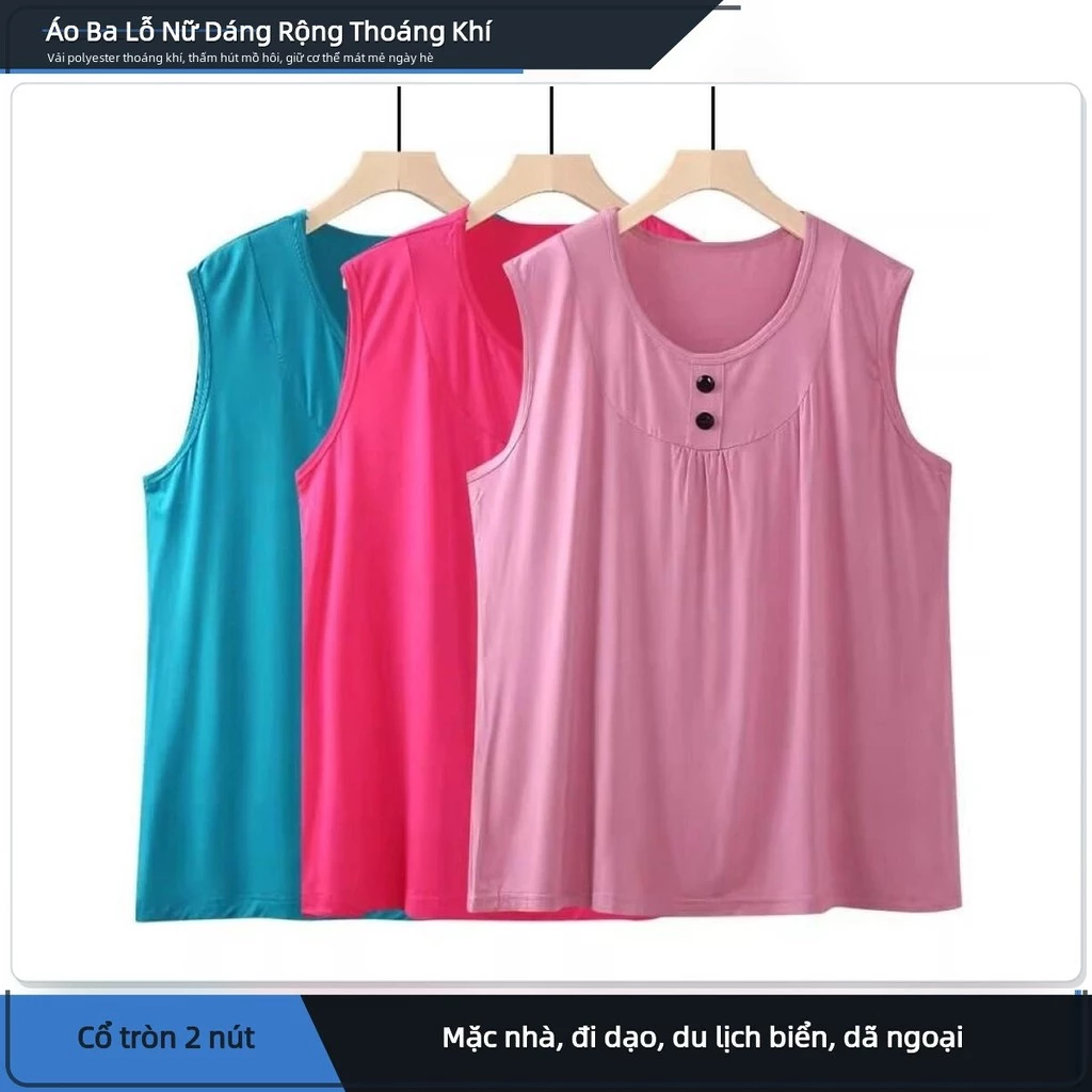 Áo Vest Không Tay Dáng Rộng Thoáng Khí Cho Nữ Ngoại Cỡ Che Khuyết Điểm Bắp Tay