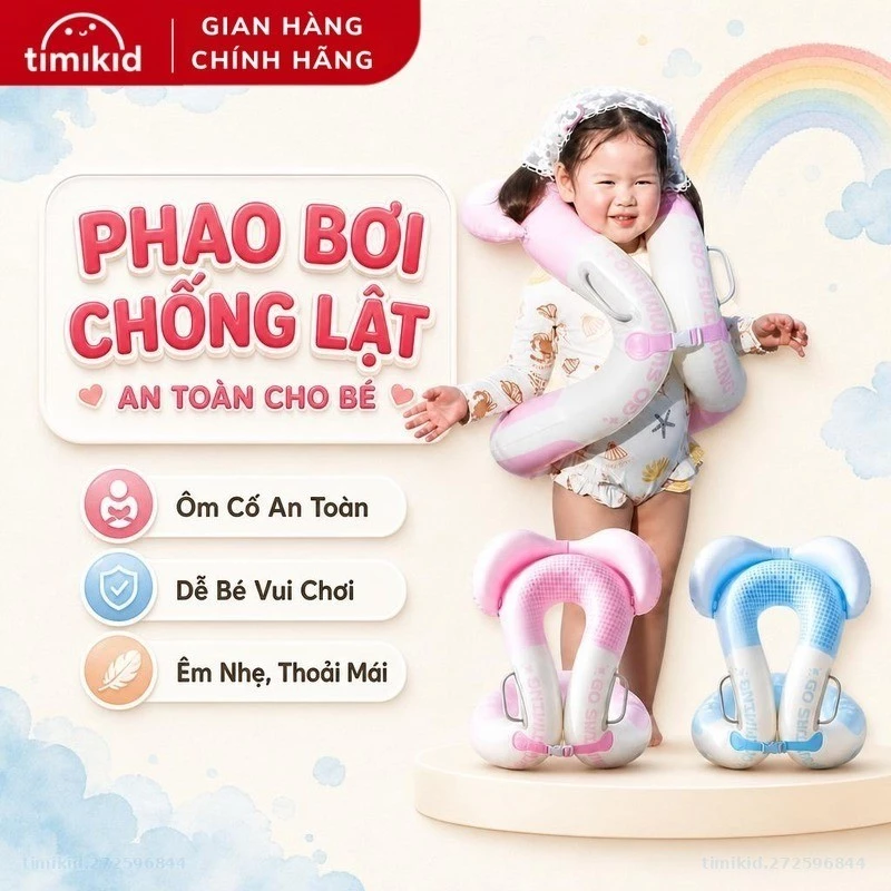 Phao Bơi Toàn Thân Chống Lật TOBÉ Nori Cho Bé An Toàn Khi Bơi Lội, Chất Liệu Cao Cấp, Độ Bền Cao