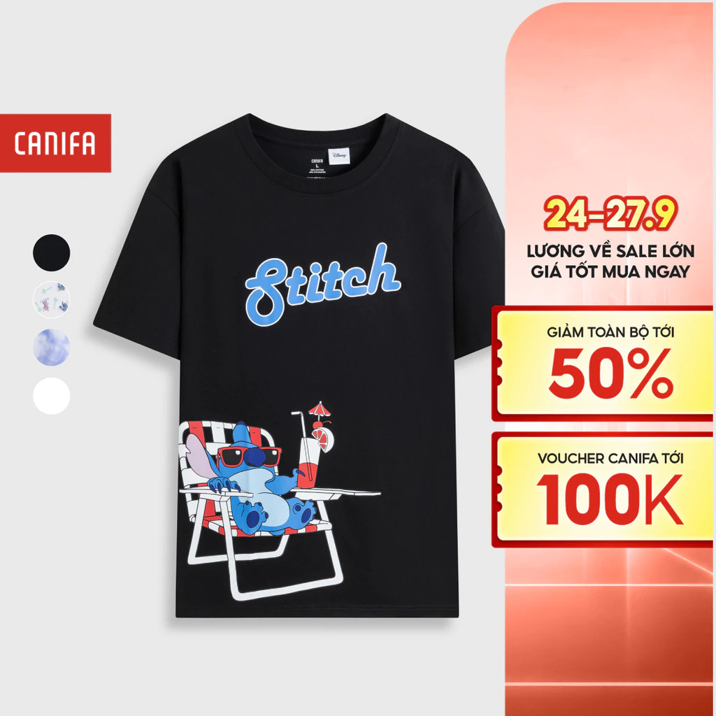 Áo phông unisex người lớn CANIFA có hình in 5TS26S007
