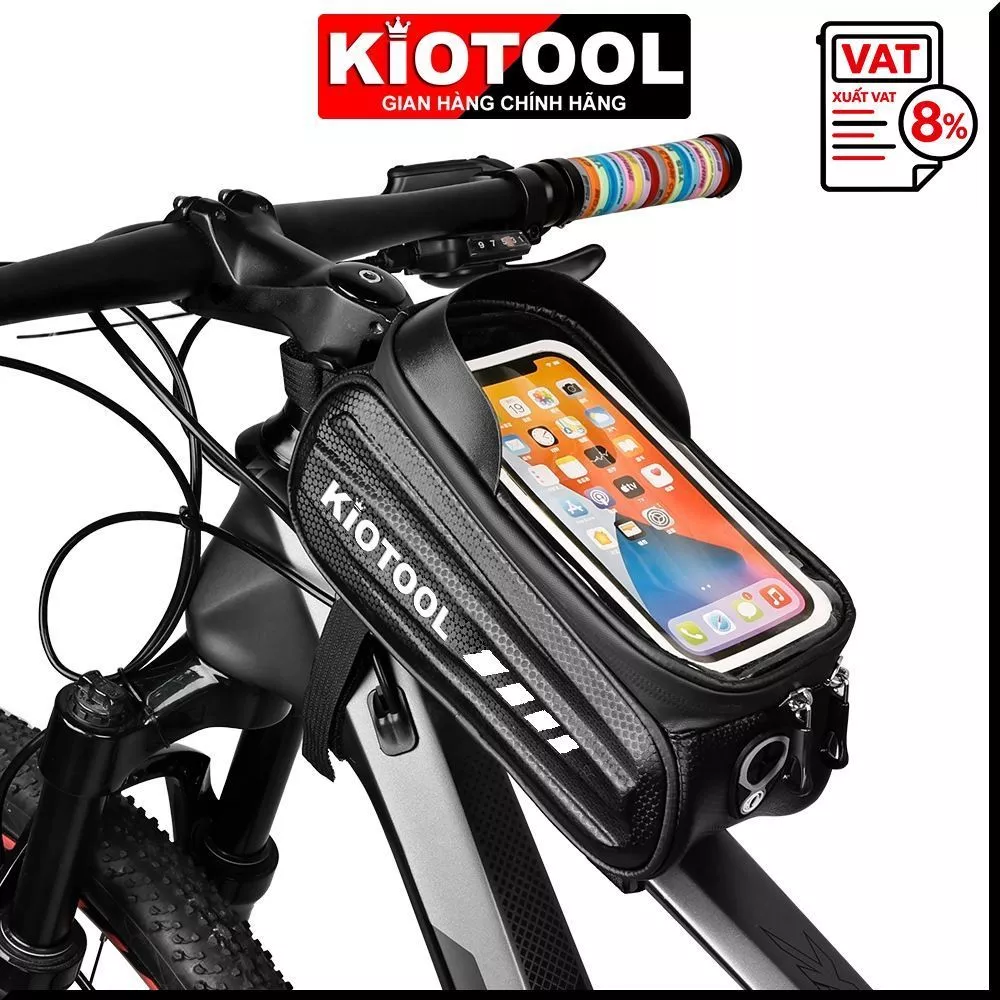 Túi treo sườn xe đạp vỏ cứng chống nước Kiotool đựng điện thoại
