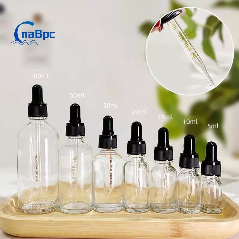 < CnaBpc > Chai nhỏ giọt có quy mô Thuốc thử Giọt mắt Thủy tinh trong suốt Hương thơm Chai nhỏ giọt Chai có thể đổ lại Du lịch Mới