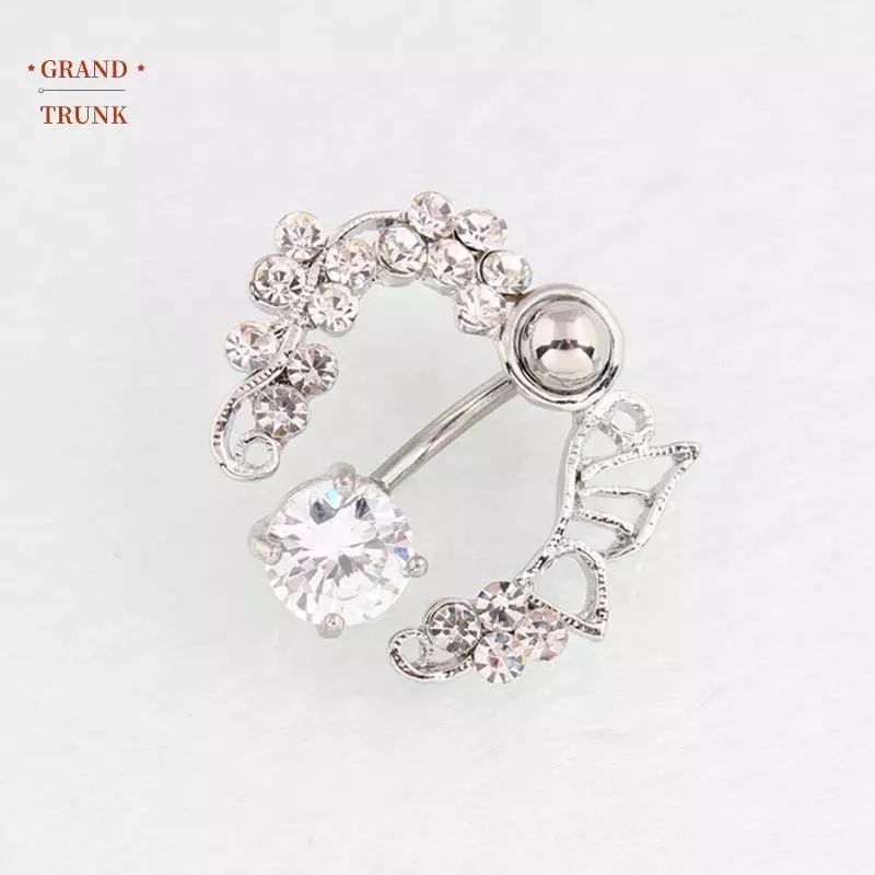 [INVN] Đá Pha Lê Rỗng Bướm Bụng Nút Nhẫn Thời Trang Rốn Móng Tay Cho Nữ Thép Không Gỉ Gợi Cảm Body Piercing Trang Sức Mới