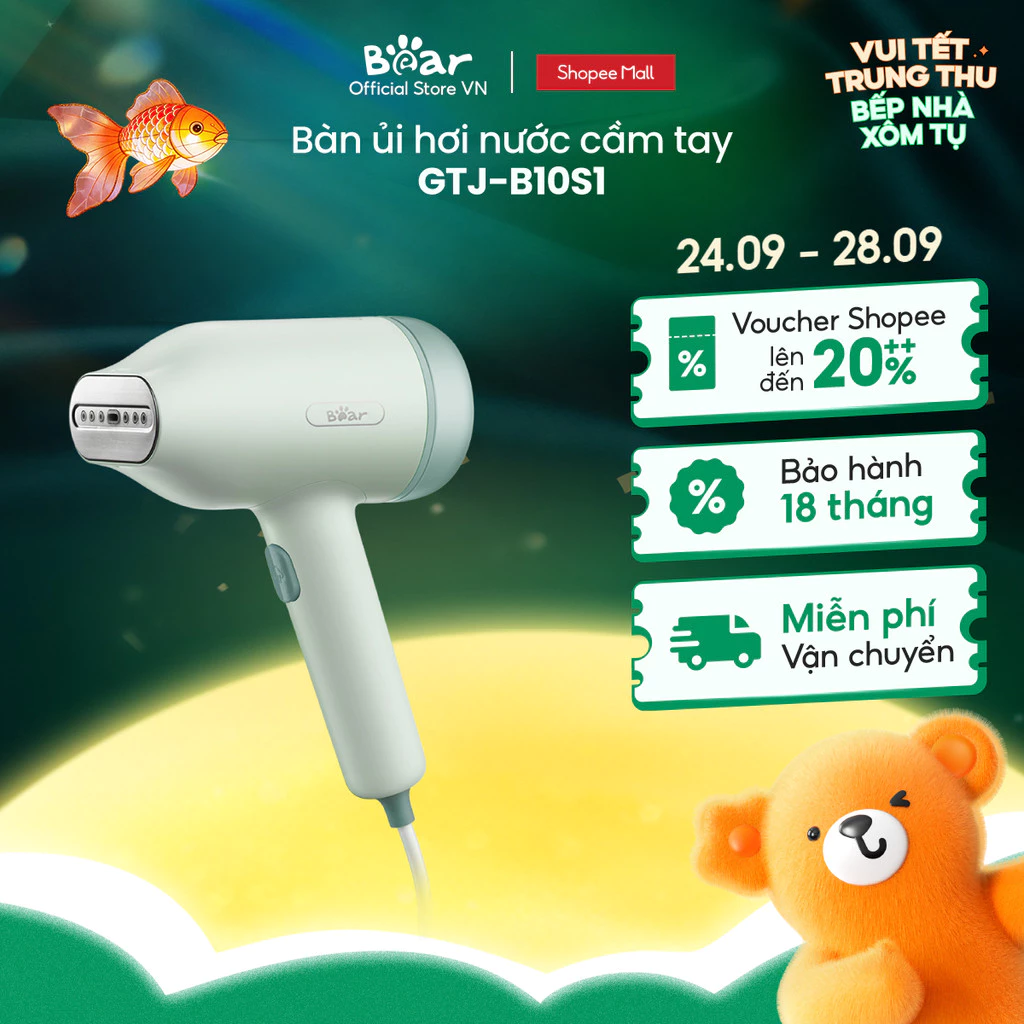 Bàn ủi hơi nước cầm tay Bear GTJ-B10S1 - Hàng chính hãng - Bảo hành 18 tháng