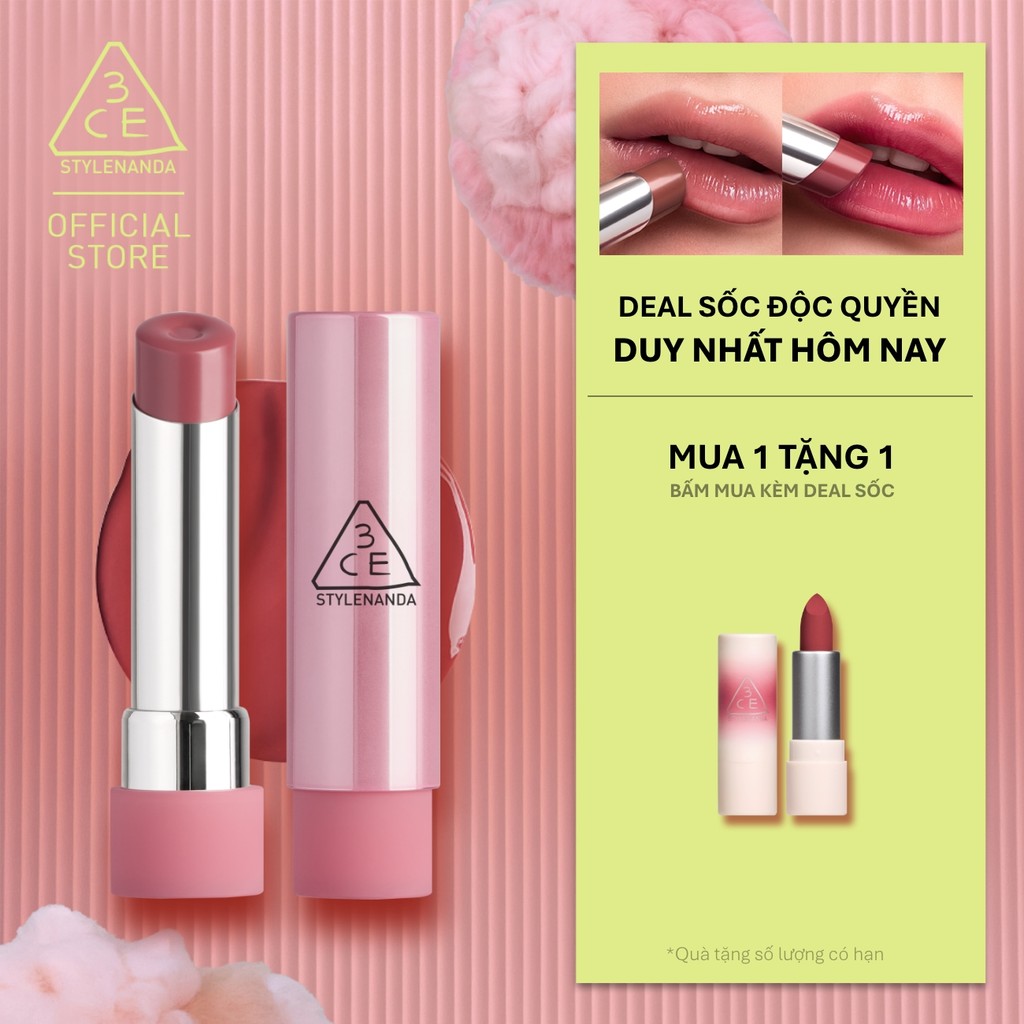 Son Bóng 3CE Glazy Lip Glow Dưỡng Môi Căng Mọng, Mềm Mịn, Lên Màu Chuẩn Sắc…