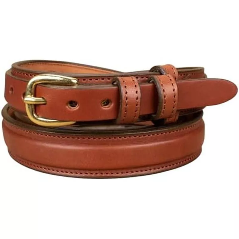 Yoder Leather Company Men 's English Bridle Leather Ranger Belt - 1 1 / 4 "côn đến 3 / 4"