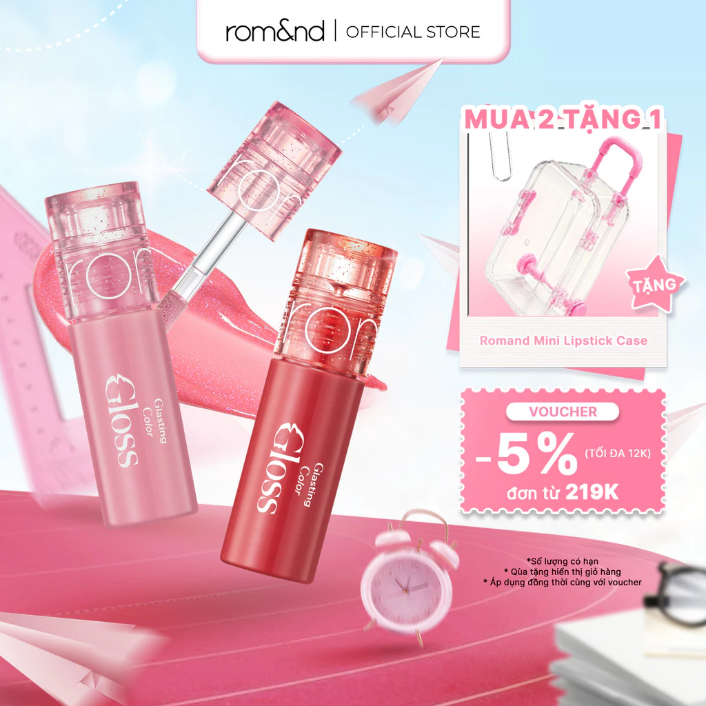 [Rom&nd][Mini Pink] Son Tint Bóng Romand Glasting Color Gloss Mini