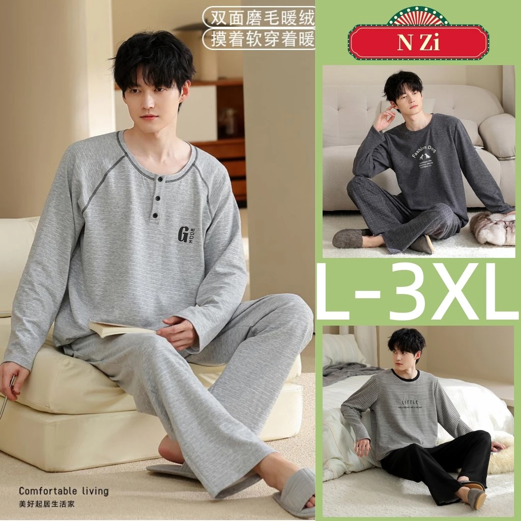 Bộ Đồ Ngủ Mùa Đông Nam Nhung Lông Cừu Bộ Đồ Ngủ Dài Tay Đồ Ngủ Người Rời Giữ Ấm Mặc Ở Nhà Mặc Ban Đêm Phiên Bản Dày
