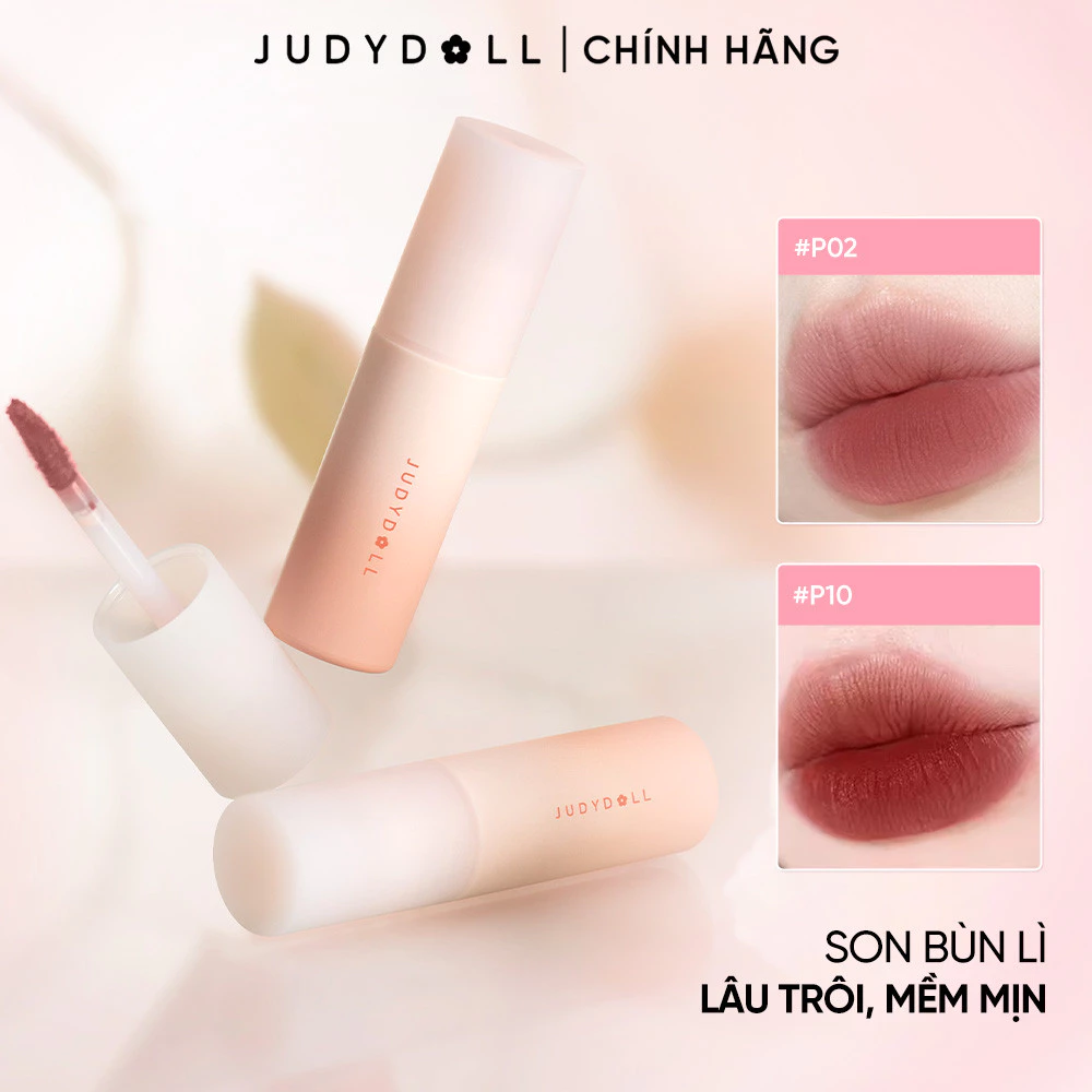JUDYDOLL Son kem bùn Lip Mud Mịn lì Lâu trôi Che phủ vân môi Không dính cốc 3,3 g