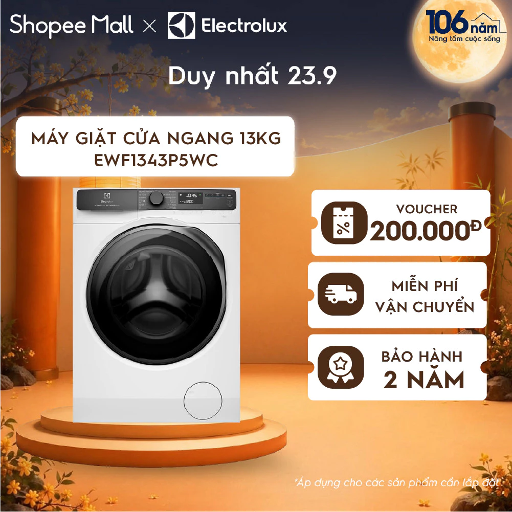 Free giao lắp - Máy giặt cửa ngang Electrolux UltimateCare 500 13kg - Trắng EWF1343P5WC - Không còn cặn giặt tẩy