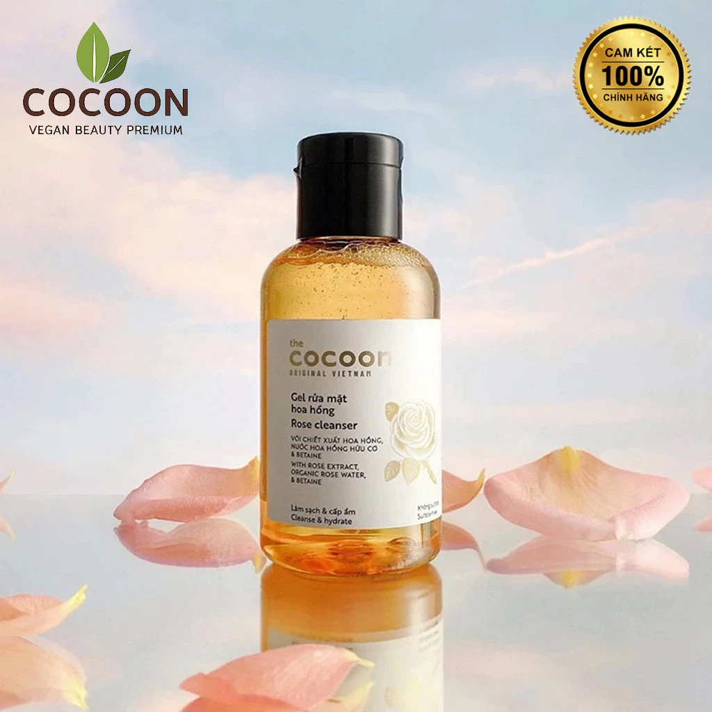 🌹 Gel rửa mặt hoa hồng Cocoon 140ml (Rose cleanser) - Mỹ phẩm thuần chay, chính hãng, quà tặng
