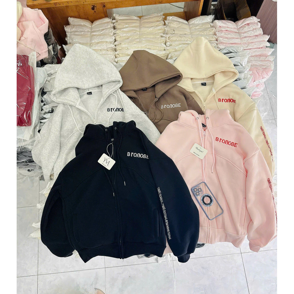 Áo Hoodie Zip Nỉ Dày Form Rộng Có Mũ Bo Thun Hàng Đẹp Unisex NY NA STORE