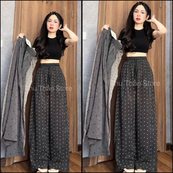 Quần Ống Xuông ThuThao97 Chất Gol.d hoạ tiết Hình Nơ