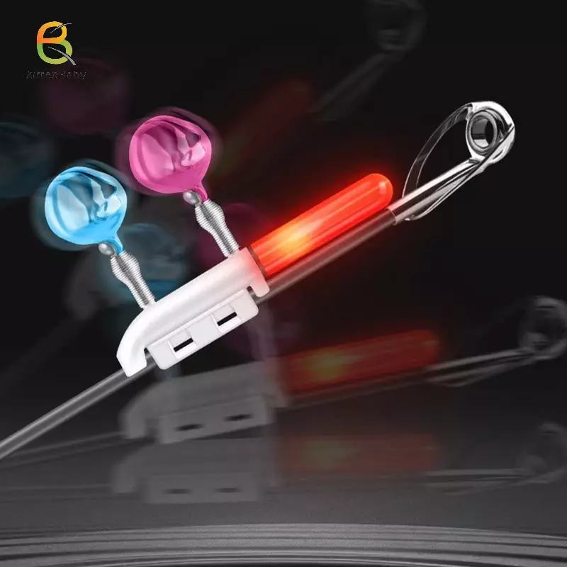 [Baby-t] Báo động cắn câu Cần câu Cần câu Đầu kẹp chuông đôi Đèn cảm ứng Đèn flash ban đêm sáng LED không có pin Đèn LED flash [mới]