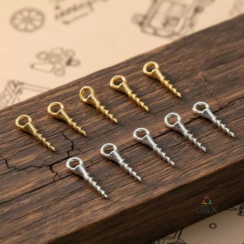 U & X 100 Chiếc Bền Mini Kim Loại Ốc Vít Trang Sức Bails Cho DIY Vòng Tay Nelace Mặt Dây Chuyền Handmade Trang Sức Làm MỚI