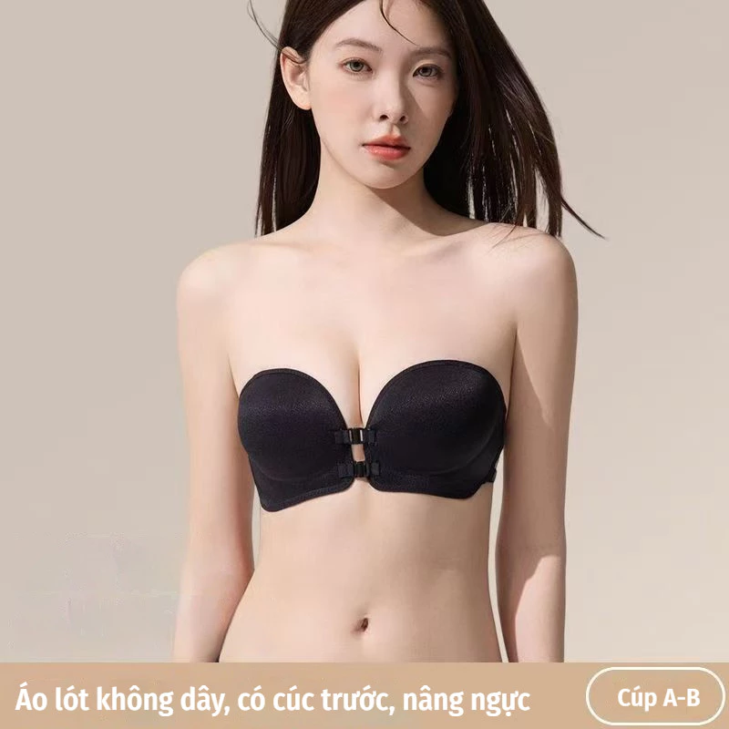 Áo ngực nữ ngực nhỏ không dây 2 khóa trước, gom đẩy nâng ngực độn dày giúp ngực nhỏ to hơn, bra quây ẩn