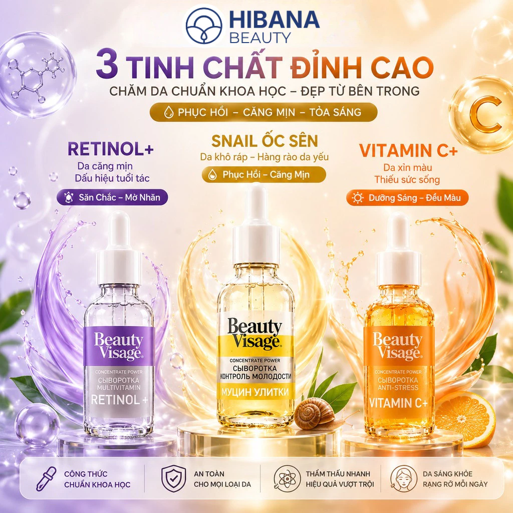 Serum Dưỡng Da Beauty Visage Với Tinh Chất Ốc Sên Giúp Tái Tạo Da, Căng Bóng Da Và Hỗ Trợ Làm Trẻ Hóa Da