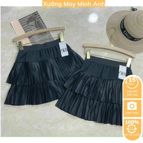 CHÂN VÁY XẾP LY 2 TẦNG SIÊU XINH