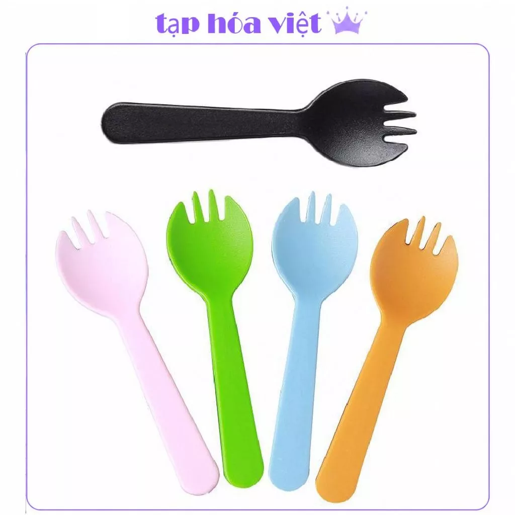 [1KG] MUỖNG NĨA NHỰA dùng 1 lần ăn bánh kem, thìa nhựa ăn bánh