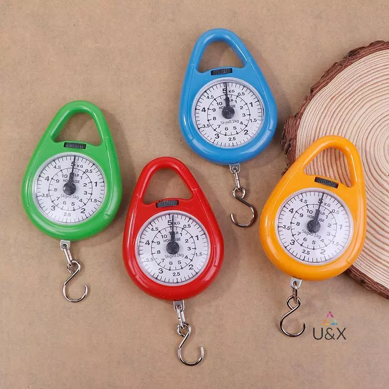 U & X Con trỏ Mini Móc treo kỹ thuật số Cân lò xo Du lịch di động Cân hành lý Cân câu cá Công suất 5kg thực phẩm MỚI