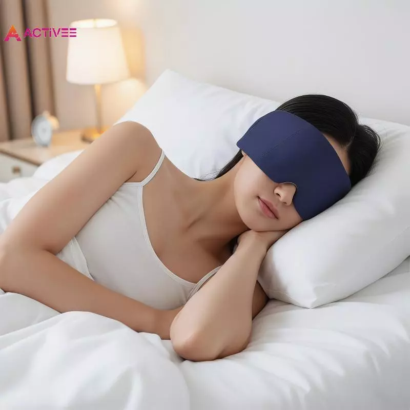 < Activee > Mặt nạ mắt trọng lực mềm được sử dụng hai mặt để che toàn bộ ánh sáng và chất liệu thoáng khí Lý tưởng cho du lịch hoặc thư giãn đẹp