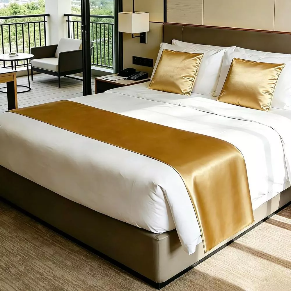 Bed Runners Solid Color Simple Satin Bed Runner, Khăn trải giường đơn giản hiện đại Ném cho giường đôi cỡ Queen và King, Trang trí bảo vệ giường cho khách sạn gia đình