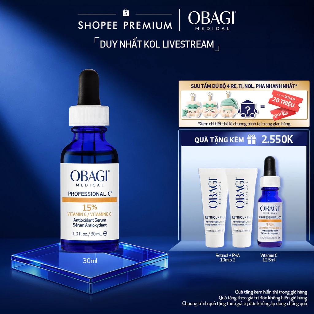 [Hannah x Obagi] Serum Vitamin C 15% Dưỡng Sáng Da & Chống Oxy Hóa Obagi Professional-C 30ml