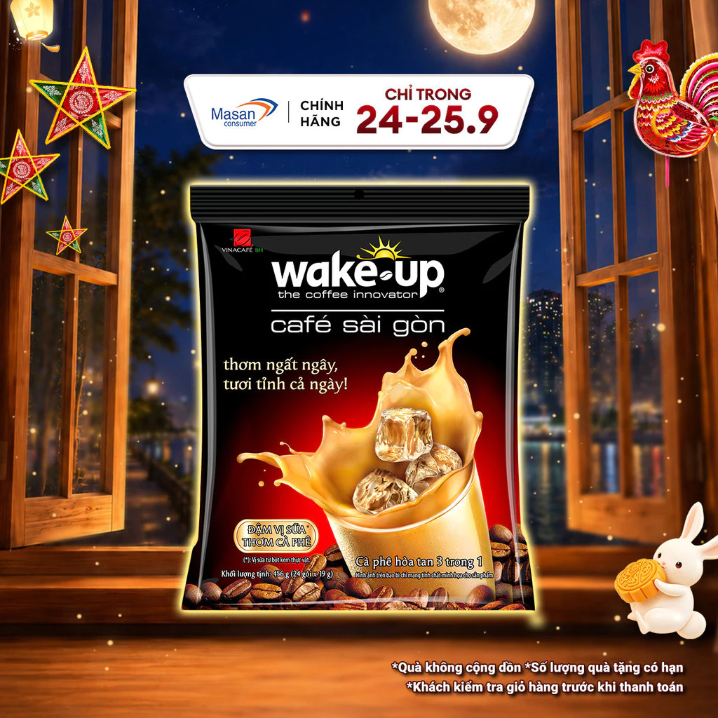 Cà phê Wake up Sài Gòn - Túi 24gói x 19gr