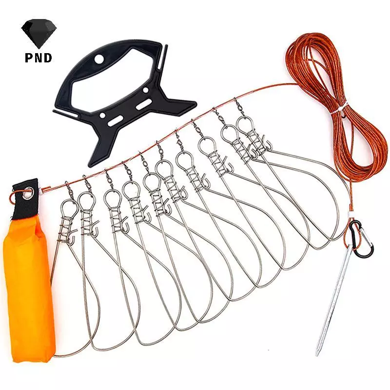 PND Fish Lo Bule Có Cuộn Dây Thép Không Gỉ 5 Nép Phao Cá Dây Bộ Điều Khiển Kẹp Thiết Bị Câu Cá Ngoài Trời raoog