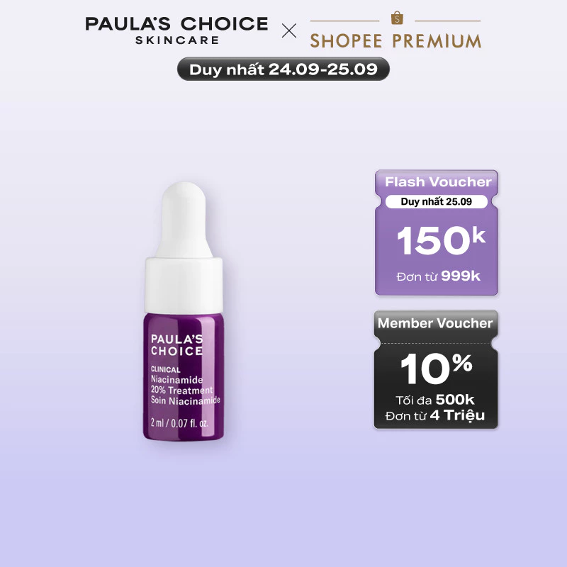 Tinh chất thu nhỏ lỗ chân lông và giảm nếp nhăn Clinical Niacinamide 20% Treatment 2ml 78032