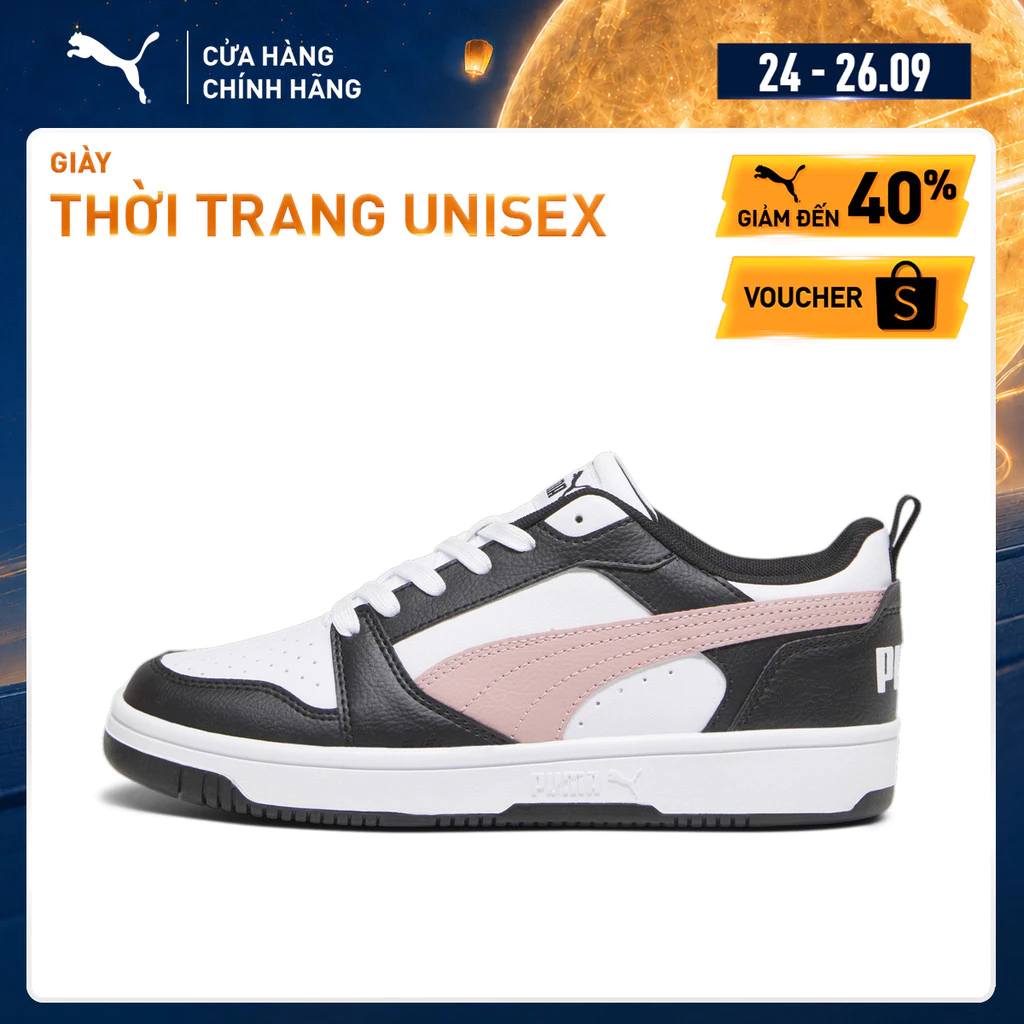 Giày Thời Trang PUMA Unisex Rebound V6 Low Sneakers Màu Trắng Hồng