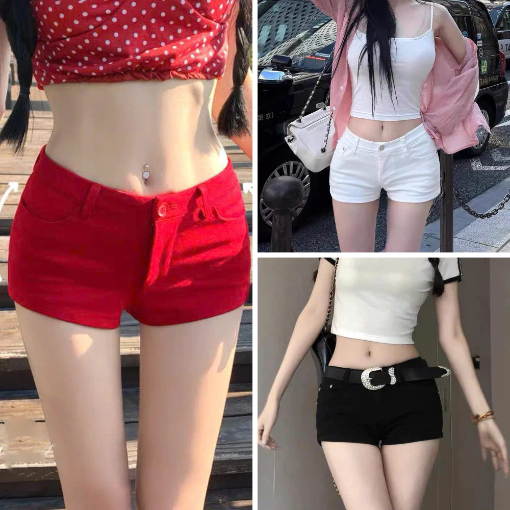 Quần short jean nữ cạp trễ, quần short jean nữ siêu ngắn, quần short phong cách Y2K_C58