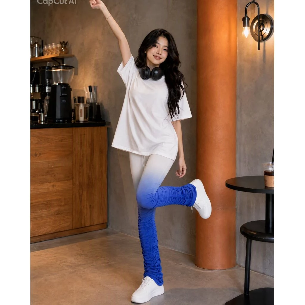 ❤️ Quần JOGGER OMBRE Nữ Nhún Ống Xanh Dương