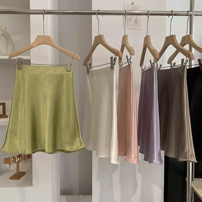Phụ Nữ Mùa Hè Acetate Satin Thanh Lịch Ôm Hông Váy Nàng Tiên Cá
