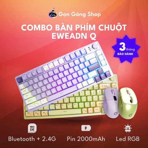 Combo bàn phím Eweadn Q, Điều chỉnh âm lượng phím , hai màu thời trang Gọn Gàng Shop
