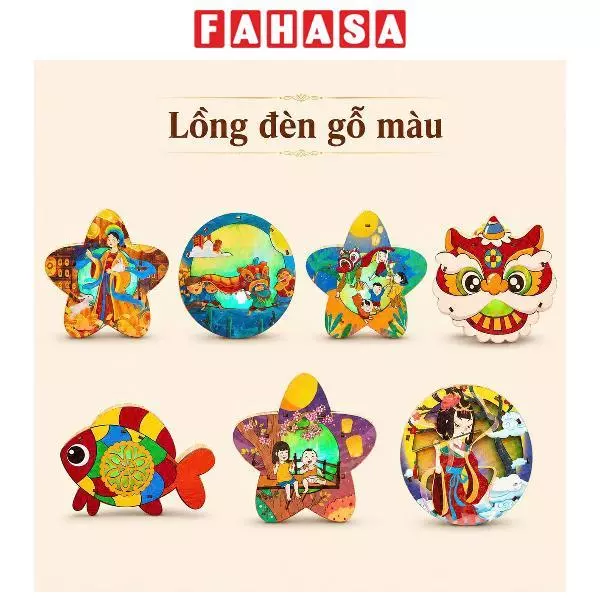 [Không Bán] Quà Tặng 01 Lồng Đèn Gỗ Màu Bách Mộc (Giao Ngẫu Nhiên)