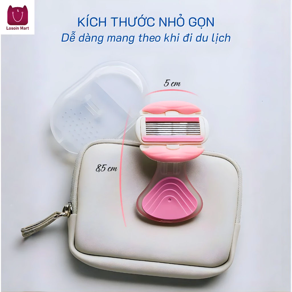 Dao cạo triệt lông dành cho nữ, triệt lông không đau, thiết kế 6 lưỡi, nhỏ gọn và tiện lợi, phù hợp cho toàn thân.
