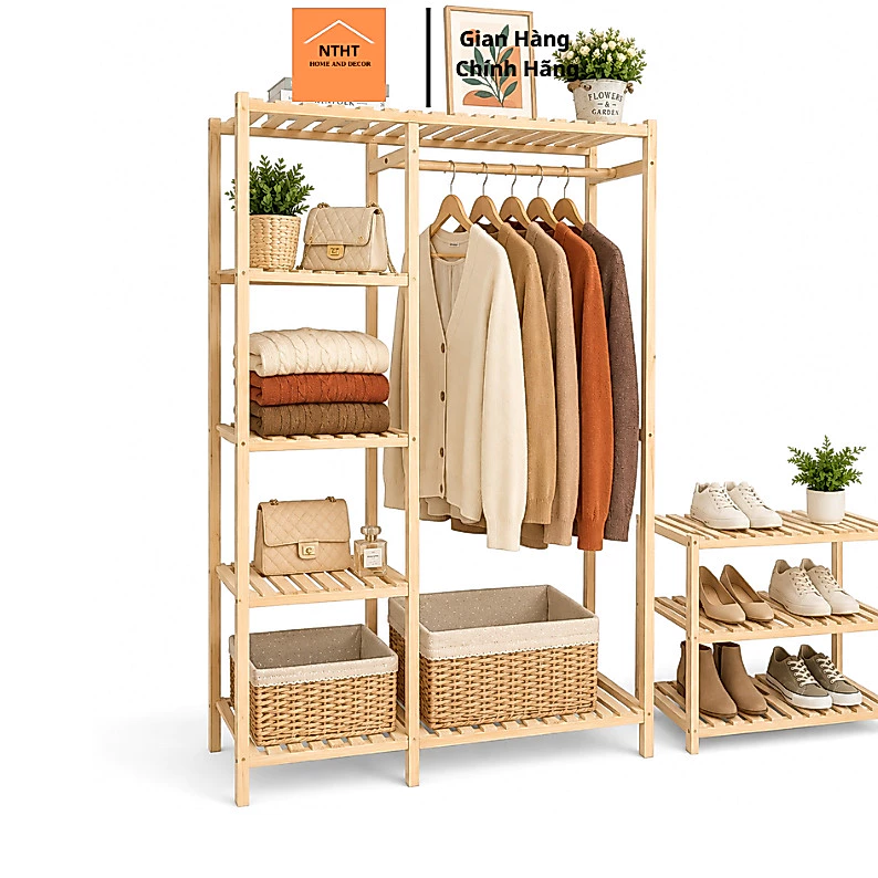 Kệ treo quần áo, tủ treo quần áo DECORHT1992 2 khoang size lớn