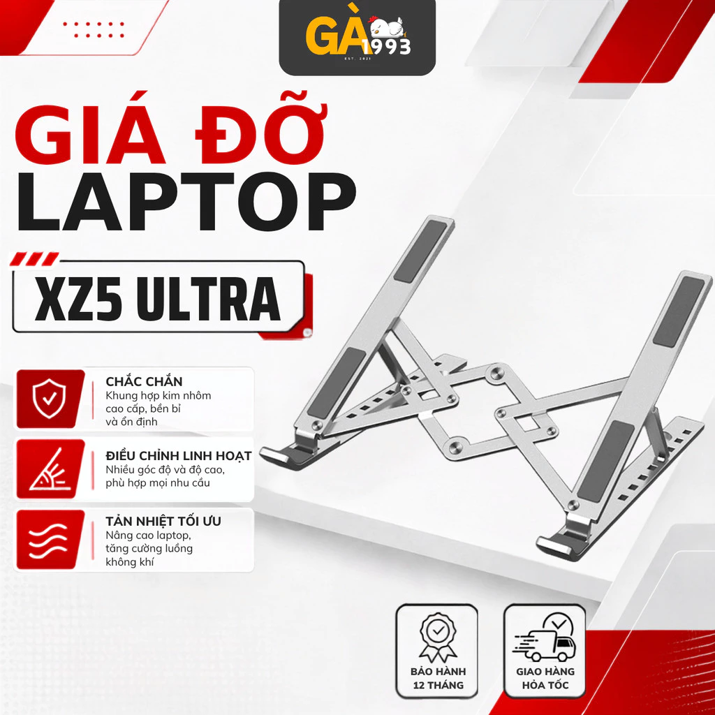 Giá Đỡ Laptop XZ5 Ultra 18 Inch–Hợp Kim Nhôm Cao Cấp, Tản Nhiệt Nhanh, Điều Chỉnh Đa Góc Độ, Gấp Gọn Mang Theo Tiện Lợi