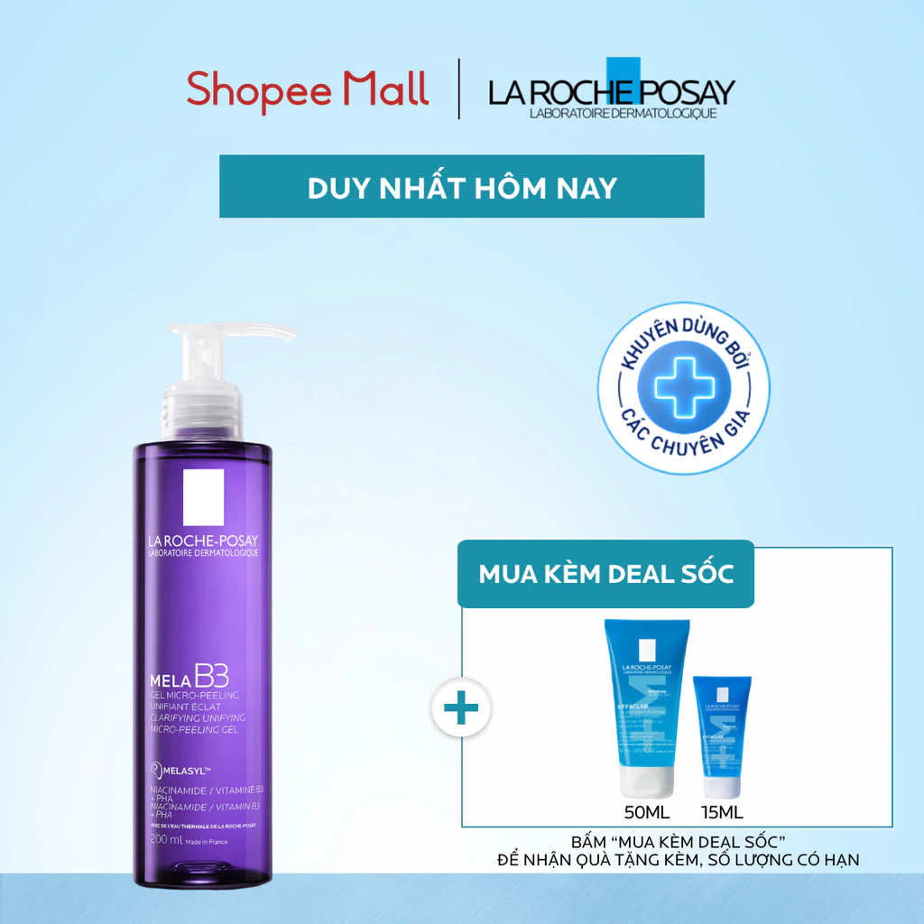 Sữa rửa mặt mờ thâm sáng da La Roche-Posay Mela B3 Clarifying Micro-Peeling Gel 200ml
