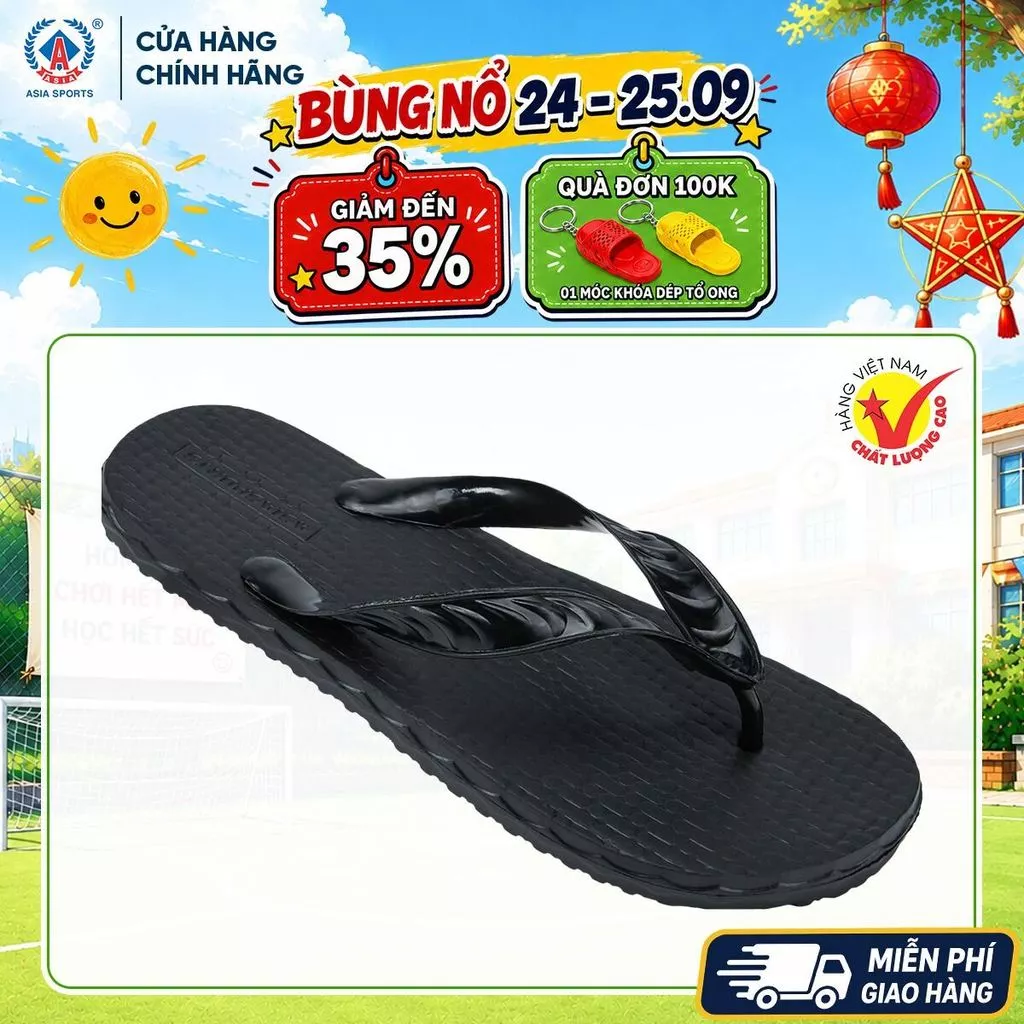 Dép Xỏ Ngón Nữ ASIA Nhựa EVA Siêu Nhẹ Thời Trang - Dép Kẹp Nữ Đen Trắng Đi Chơi Đi Biển Êm Chân - DWE37