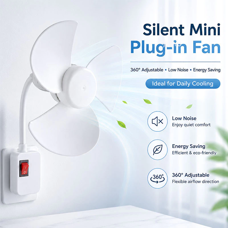 【JS】Quạt mini chạy êm, động cơ không chổi than, điều chỉnh 360°, tiết kiệm năng lượng, thích hợp cho nhà bếp, phòng