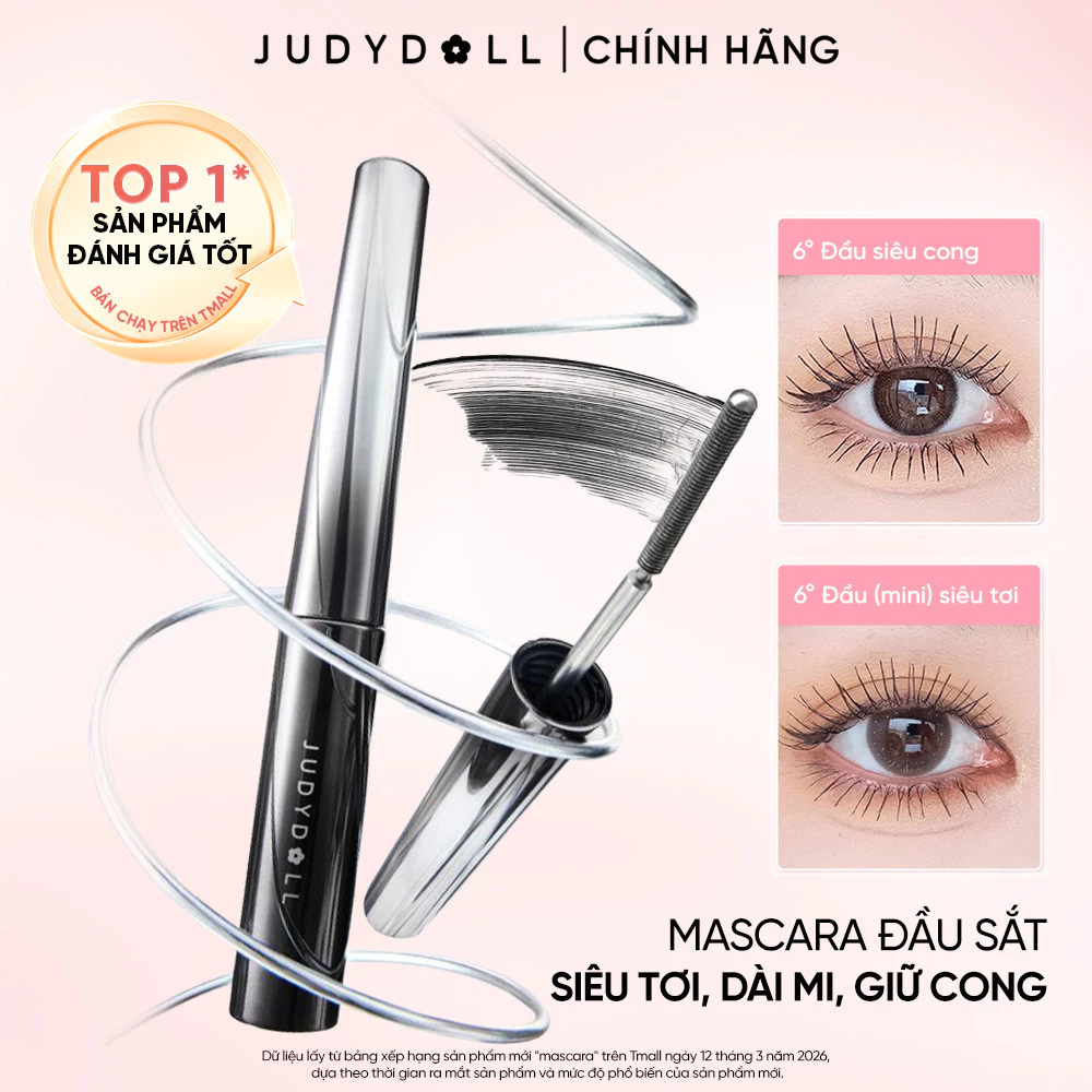 JUDYDOLL Iron Mascara Tơi mi Giữ cong dài mi Chống nước Chống lem Lâu trôi 3g