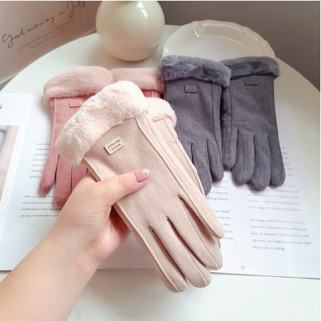 Găng Tay Thể Thao Nữ Chạy Bộ Đạp Xe Giữ Nhiệt Tốt Màn Hình Cảm Ứng Nhạy Chất Da Lộn Thoáng Khí Cho Mùa Lạnh