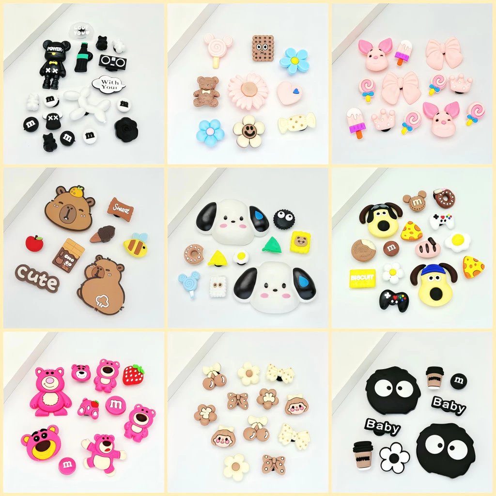 6/9/15 thiết lập, hơn 100 phụ kiện dép, phụ kiện dép, dán sandal, trang trí sandal Stickers thiết lập thời trang