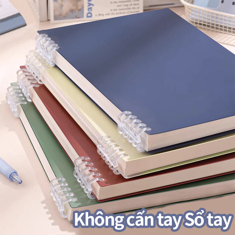 Sổ Còng MUYUAN A5/B5 Màu Morandi – Thay Giấy, 120 Trang Kẻ Ngang/Vuông Kèm Sticker