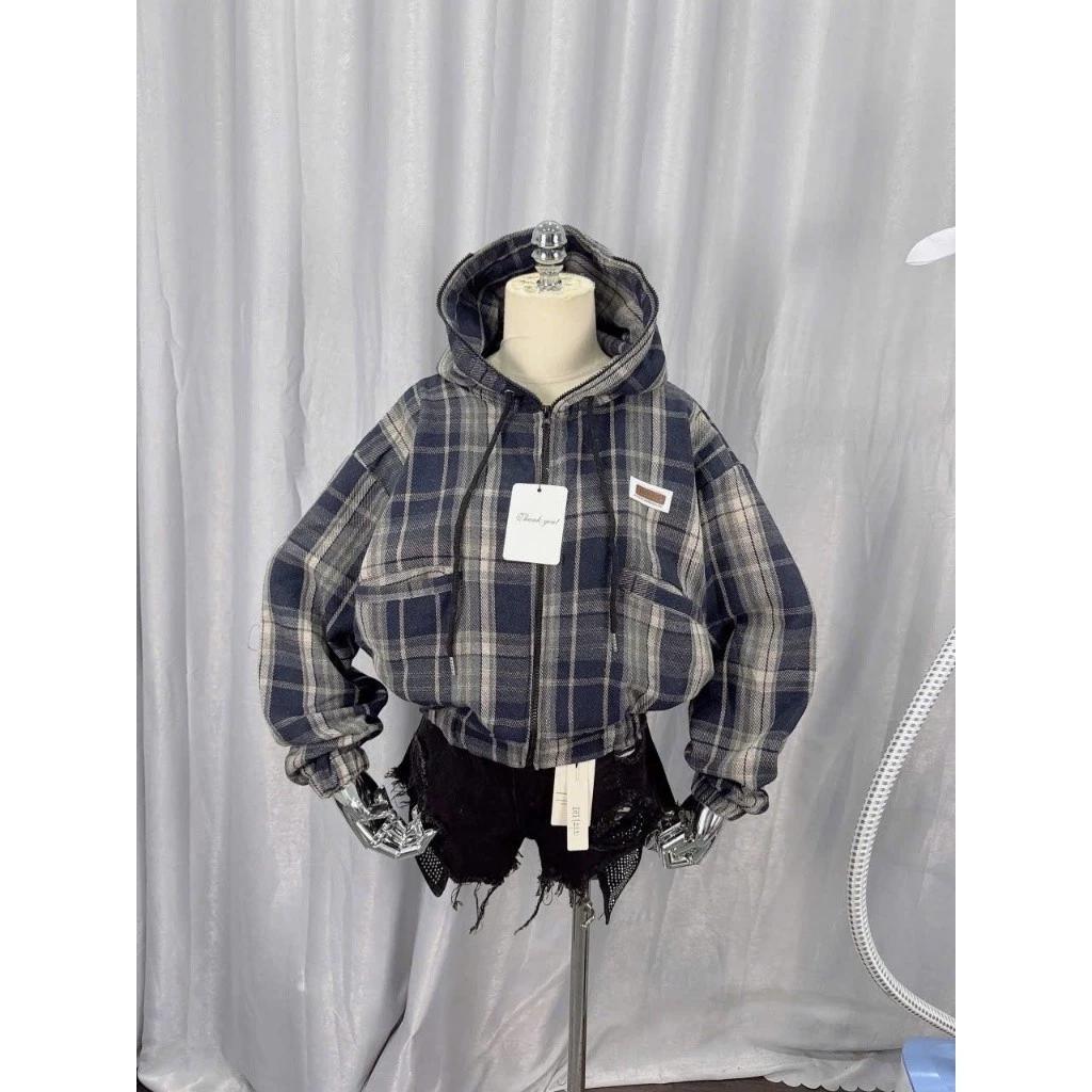 ÁO KHOÁC NỈ SỌC CARO 4 TÚI CÓ NÓN TÚI TRONG DÀY DẶN MẪU MỚI XSTT FASHION