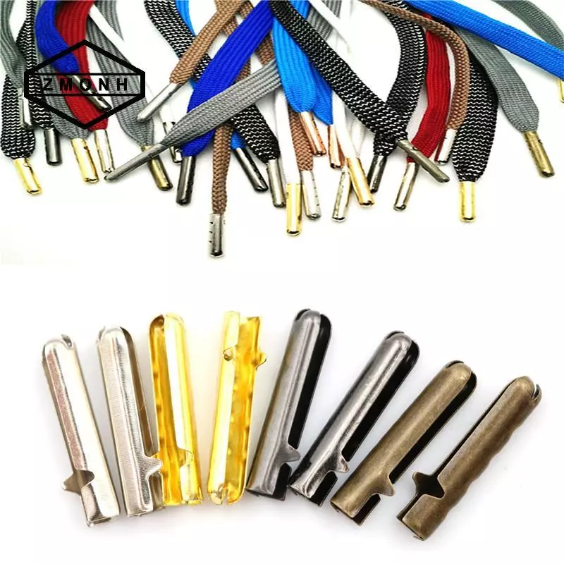 ZMONH 50 Chiếc Dây Giày Đầu Aglets DIY Dây Giày Sửa Chữa Đầu Ren Dây Kẹp Đầu * Mới