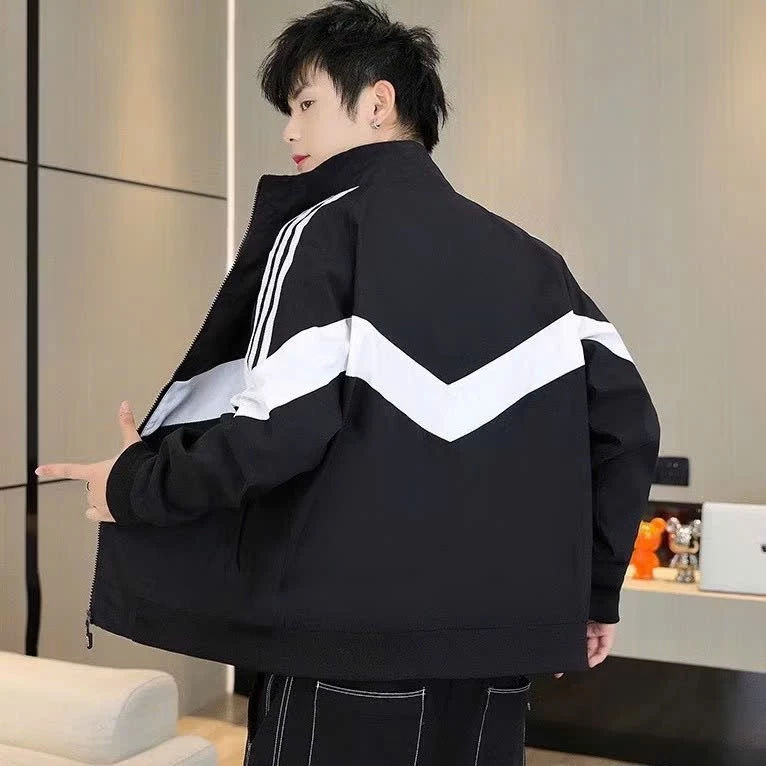 ÁO KHOÁC DÙ GIÓ NAM KHÔNG NÓN PHỐI TAY 3 SỌC CHỐNG NẮNG XSTT FASHION