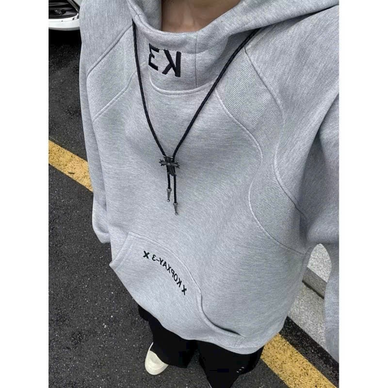 ÁO HOODIE NỈ NAM NỮ CÓ NÓN THÊU CHỮ EK Ở CỔ TAY RỘNG PHỐI RAPLANG XSTT FASHION